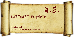 Máté Eugén névjegykártya