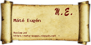 Máté Eugén névjegykártya